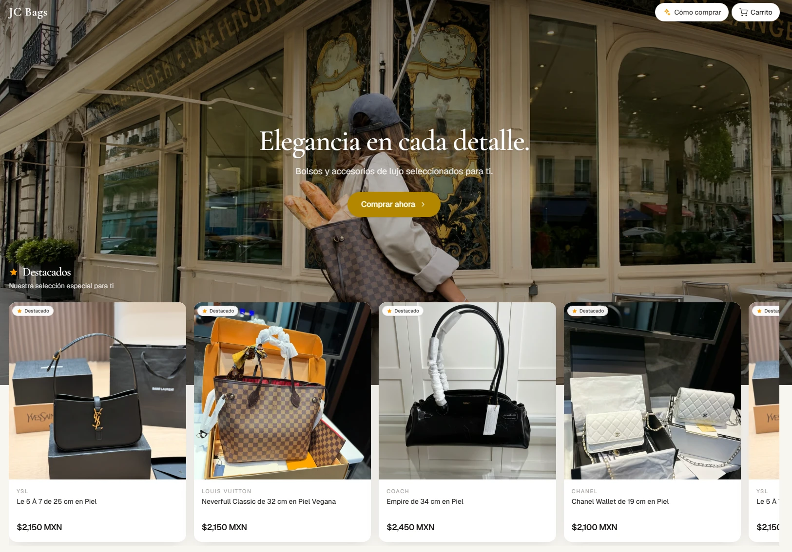 Captura completa del sistema: Catálogo digital e inventario en tiempo real